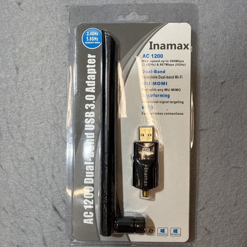 Inamax USB WiFi Adapter AC‎ 1200 Dual-Band USB 3.0 Wireless Network WiFi New